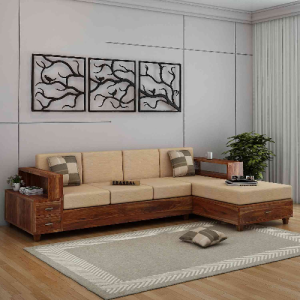 L Shaped Wooden Sofa